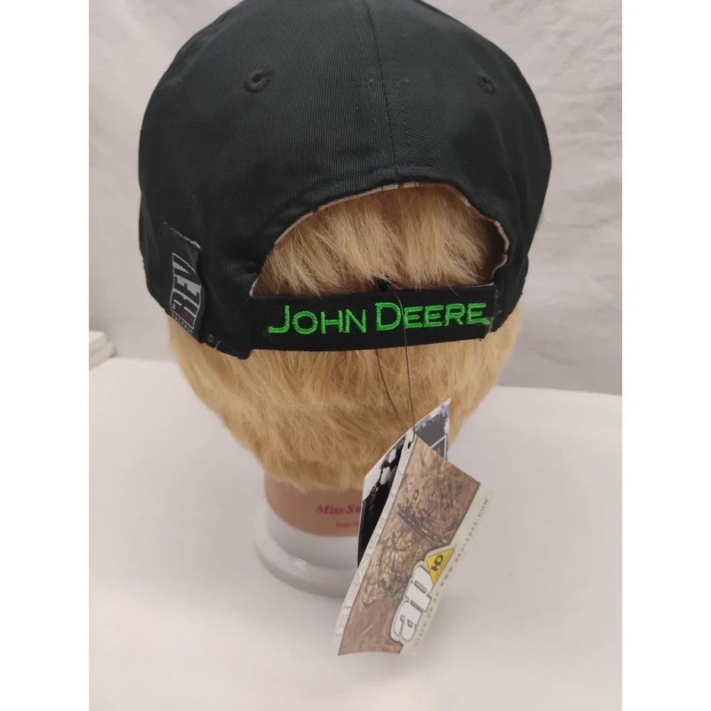 Realtree UForm Reversible Camo Black John Deere NWT Adjustable Baseball Hat Cap